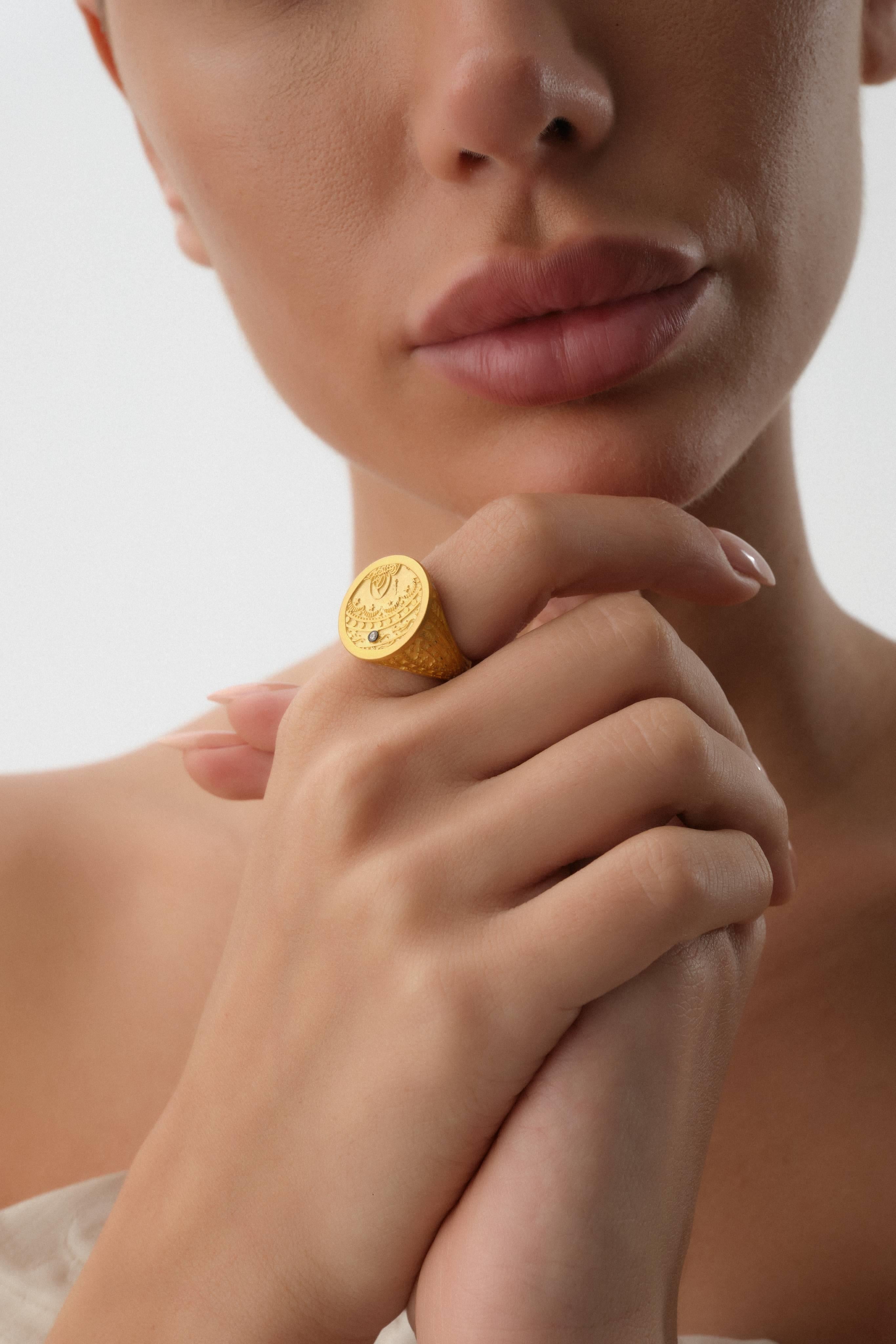 14 Ayar Qalamkar Altın Yüzük