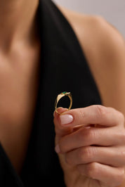 14 Ayar Renkli Taşlı Altın Yüzük