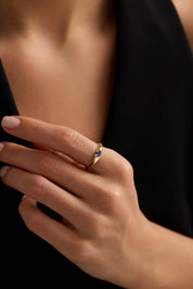 14 Ayar Renkli Taşlı Altın Yüzük