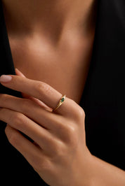 14 Ayar Renkli Taşlı Altın Yüzük