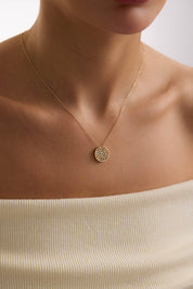 14 Ayar Renkli Yaşam Çiçeği Altın Kolye