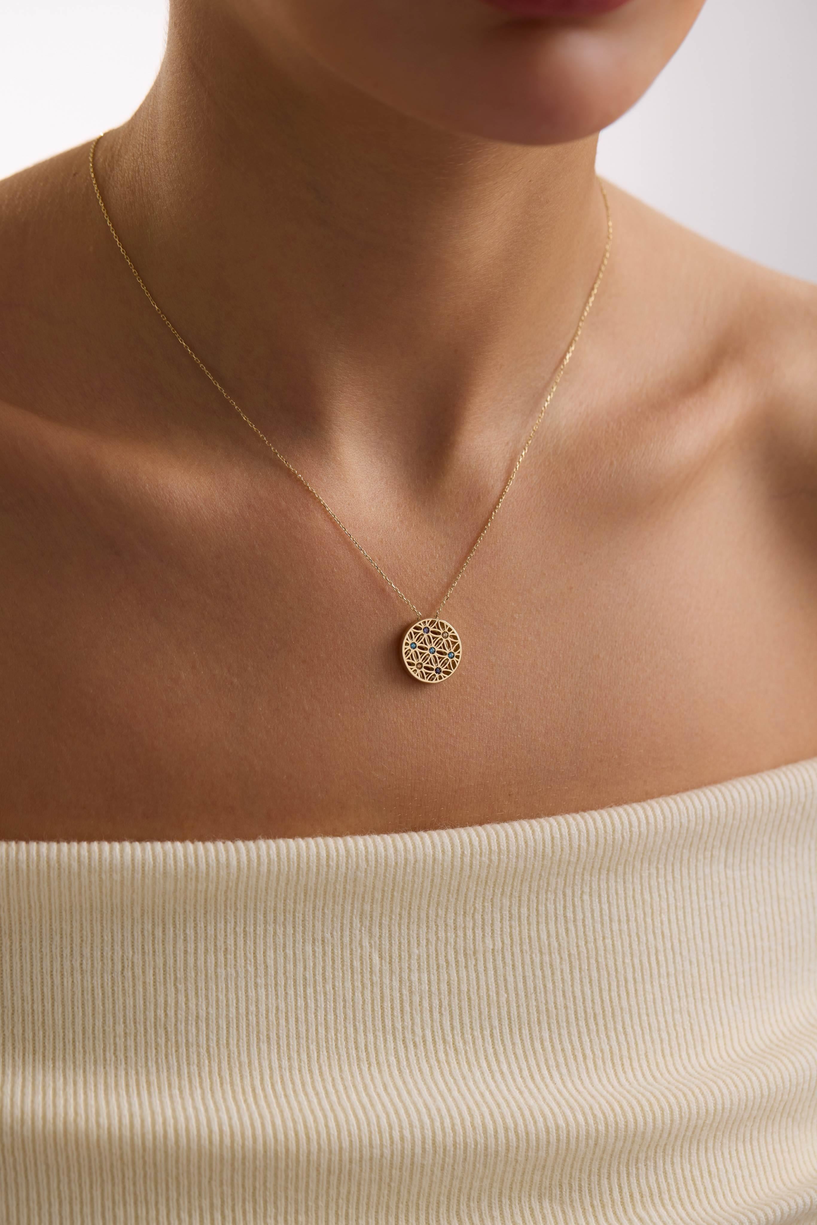 14 Ayar Renkli Yaşam Çiçeği Altın Kolye