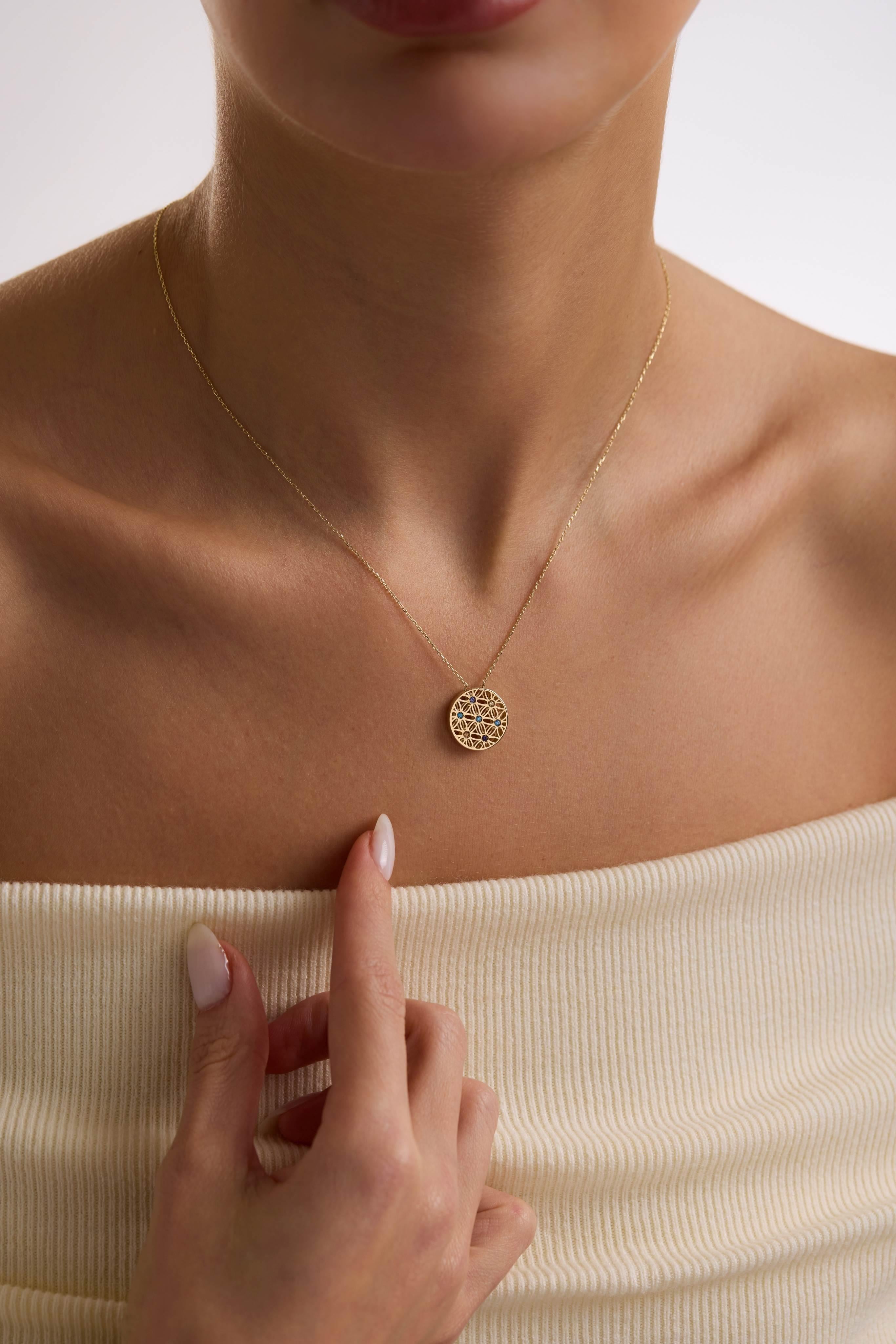 14 Ayar Renkli Yaşam Çiçeği Altın Kolye