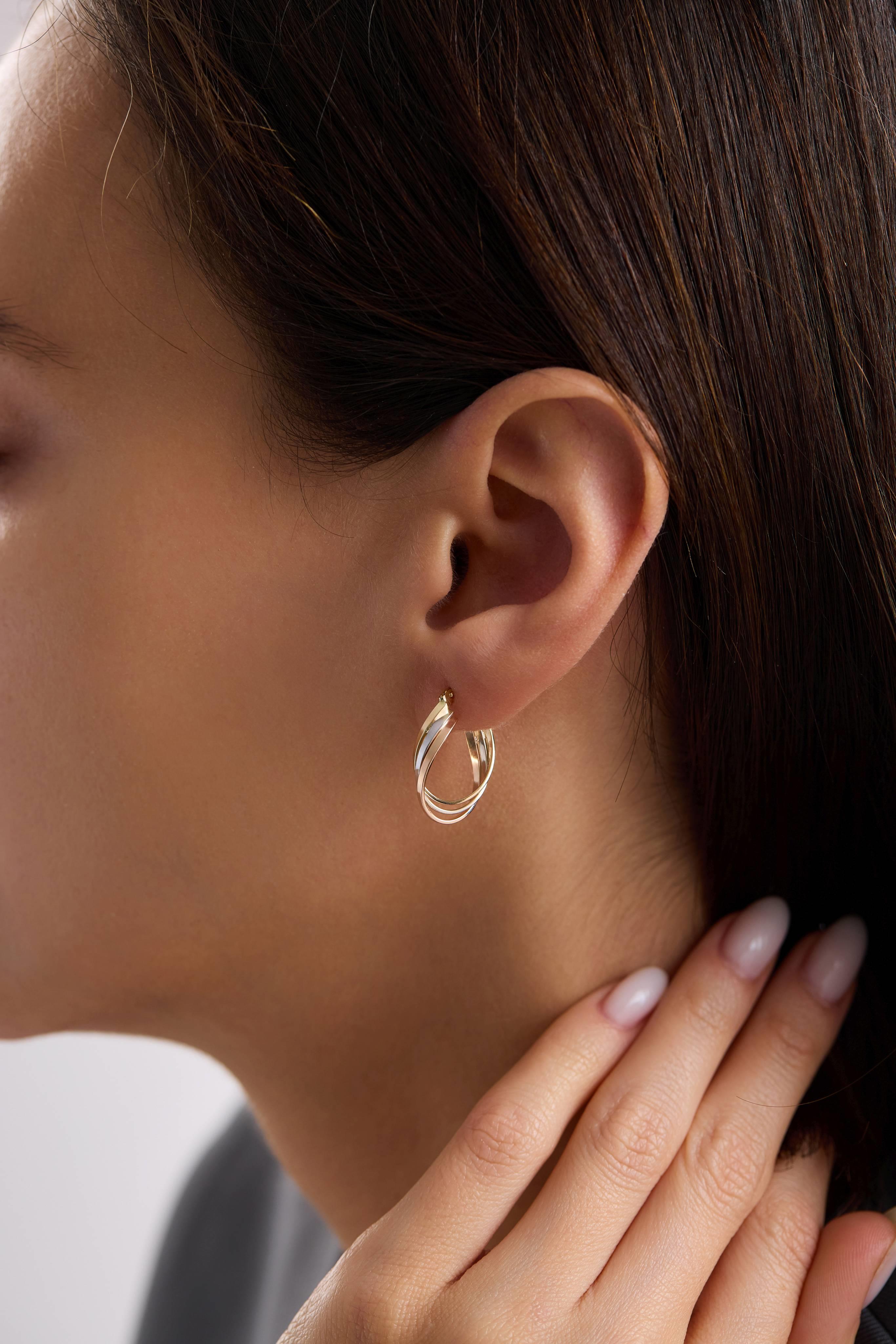 14 Ayar Sarmal Altın Halka Küpe