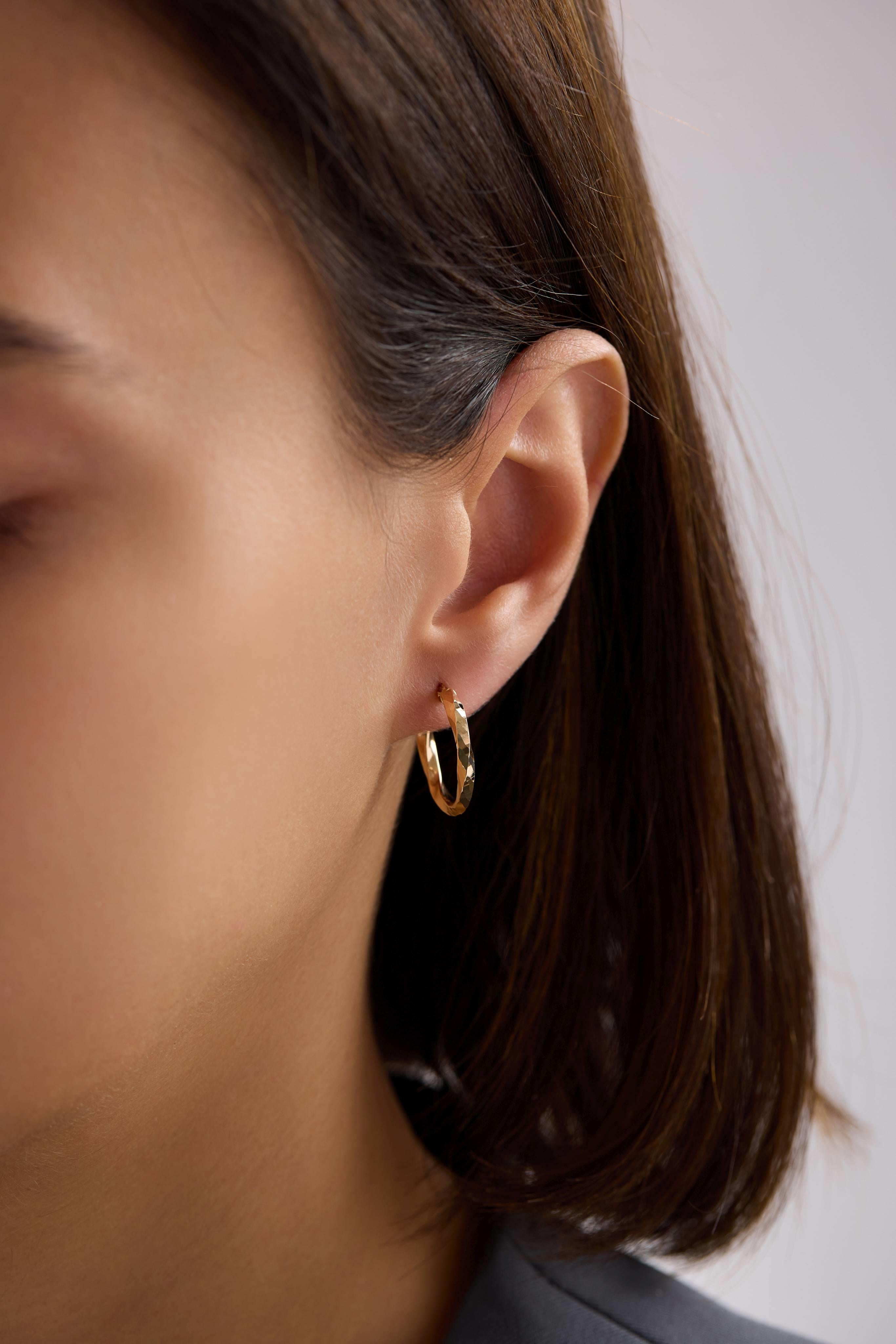 14 Ayar Sarmal Altın Halka Küpe