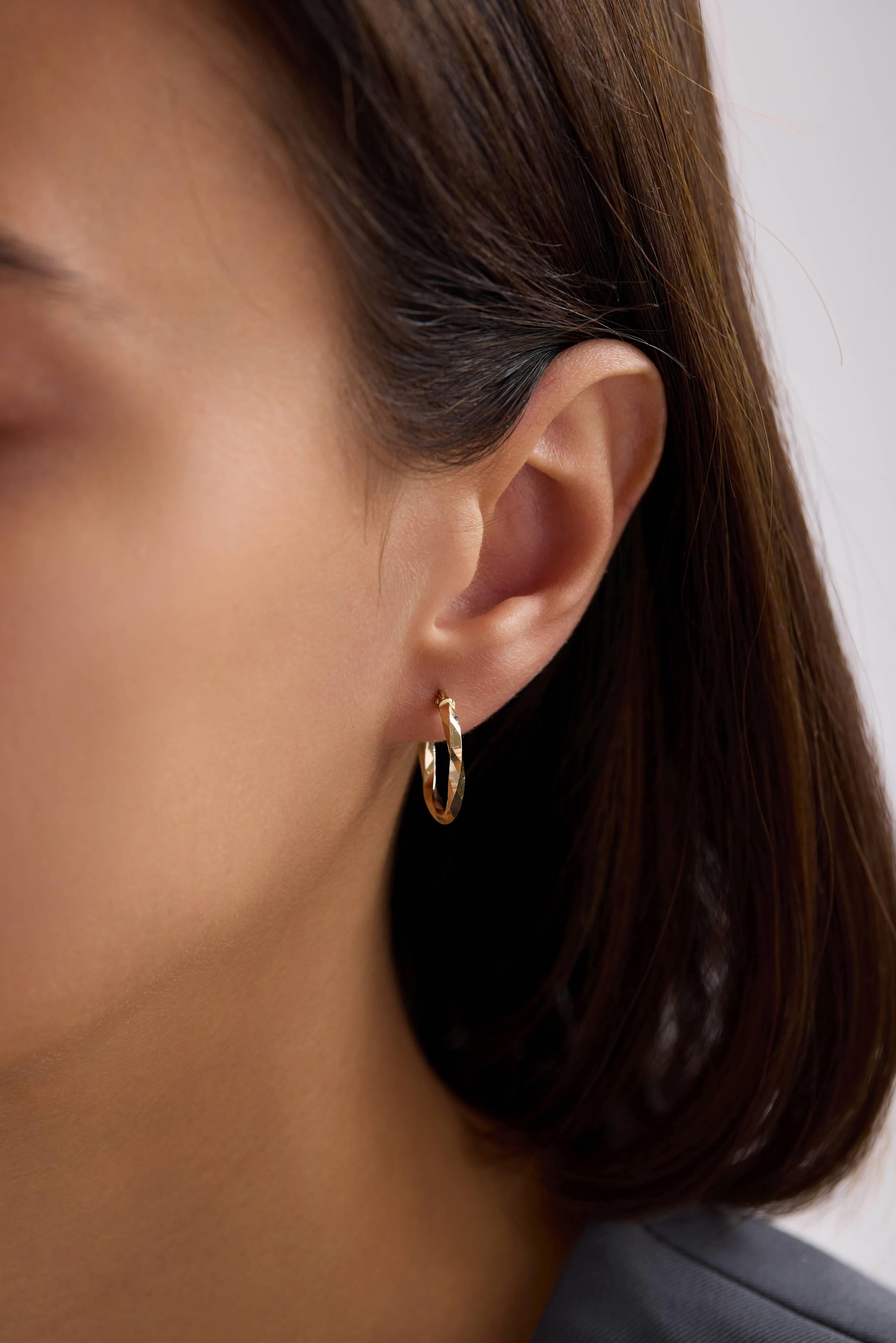 14 Ayar Sarmal Altın Halka Küpe