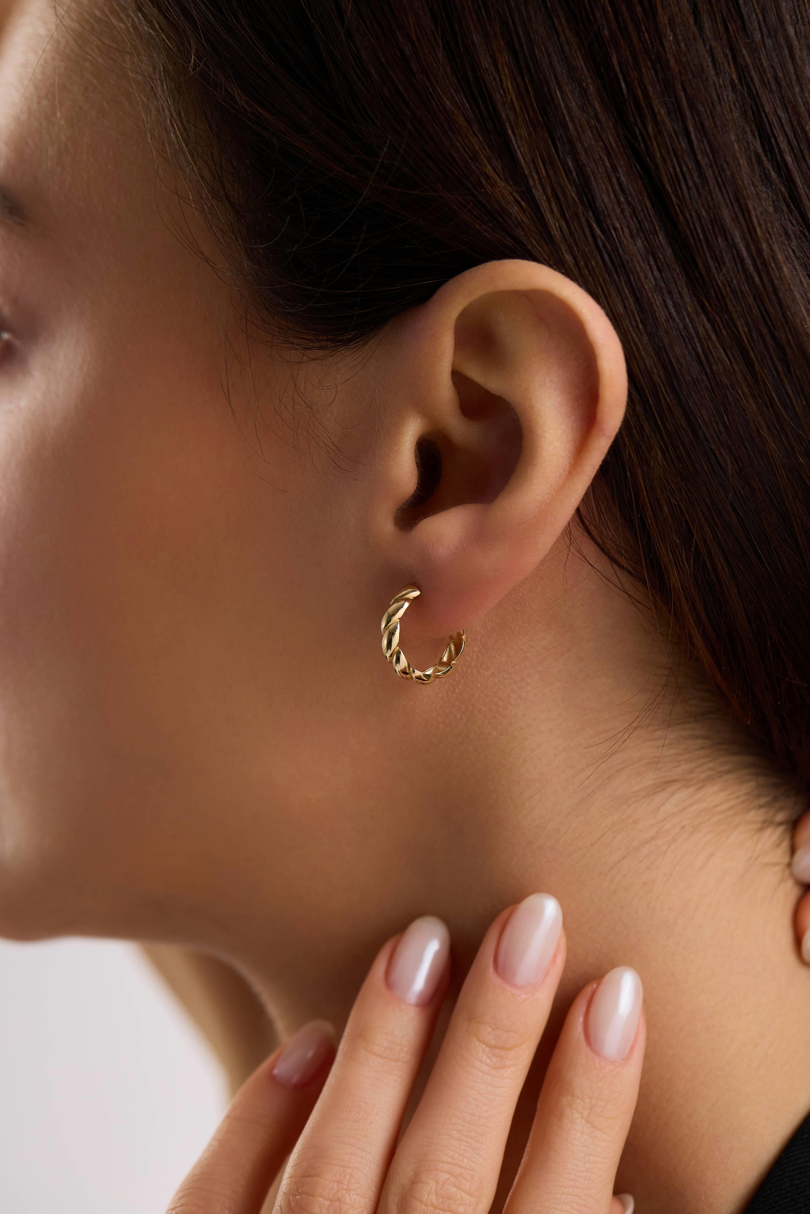 14 Ayar Sarmal Altın Küpe (Büyük)