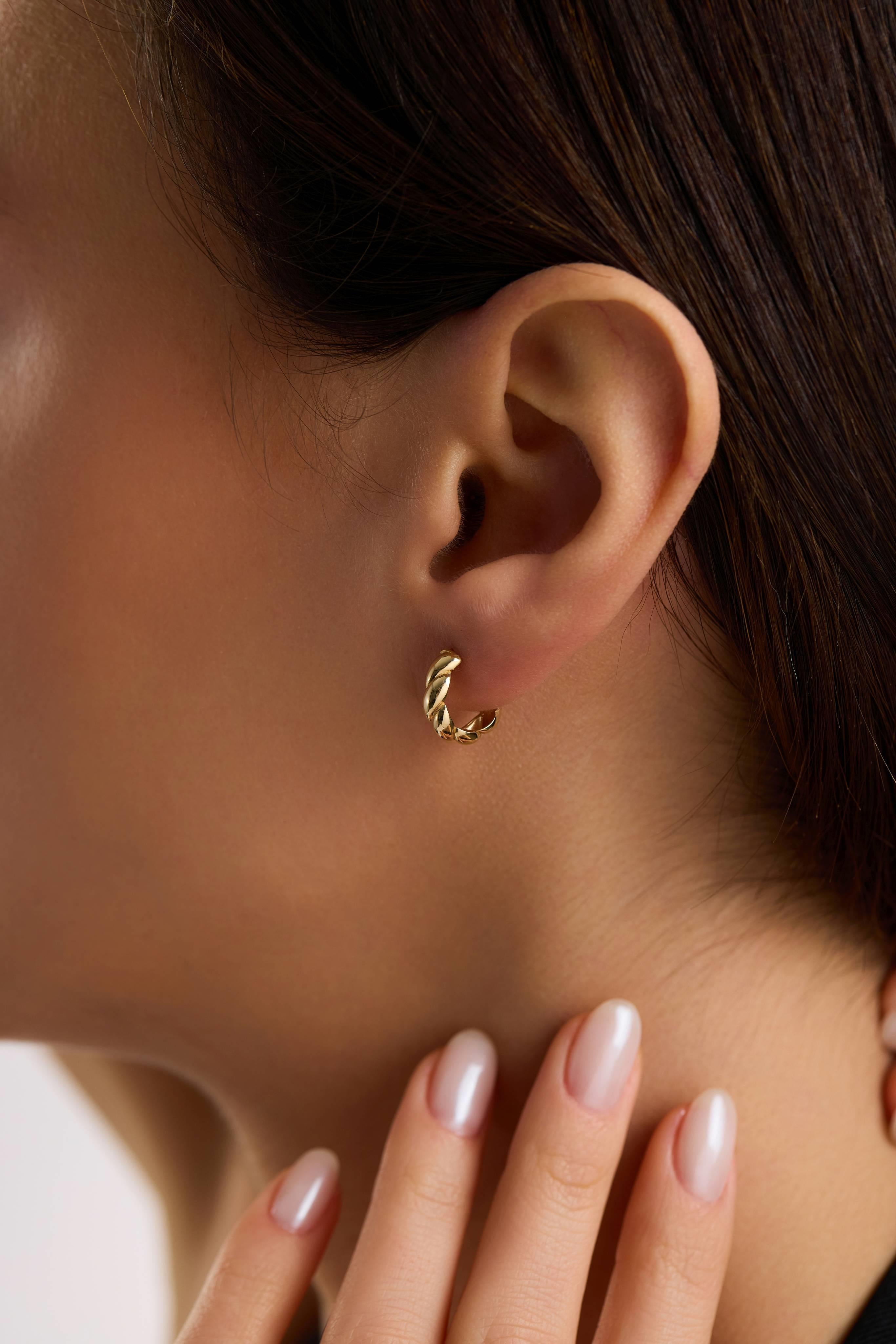 14 Ayar Sarmal Altın Küpe (Mini)