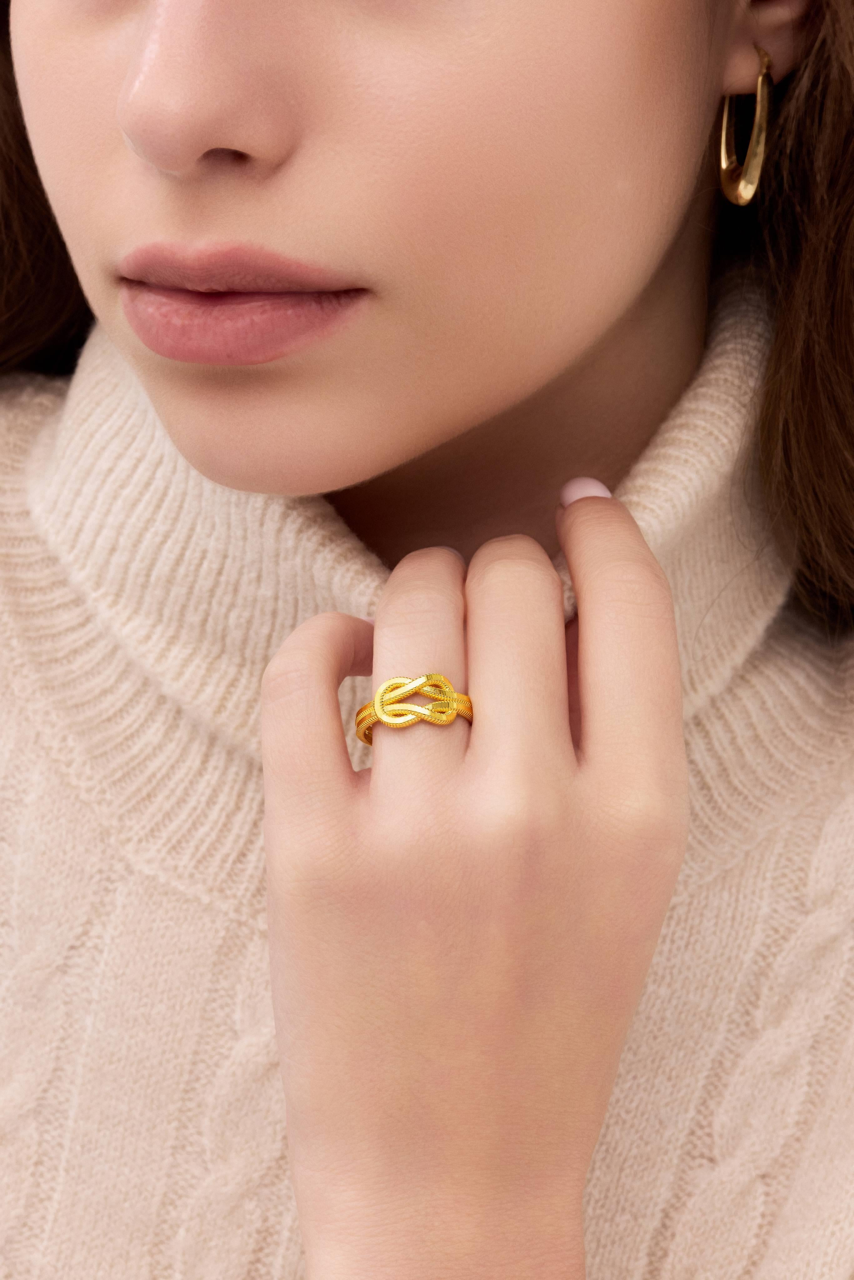 14 Ayar Sarmal Sarı Altın Yüzük