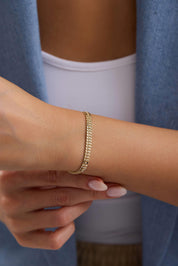 14 Ayar Sıralı Altın Bileklik