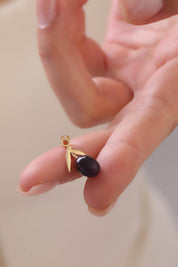 14 Ayar Siyah Zeytin Altın Kolye Ucu