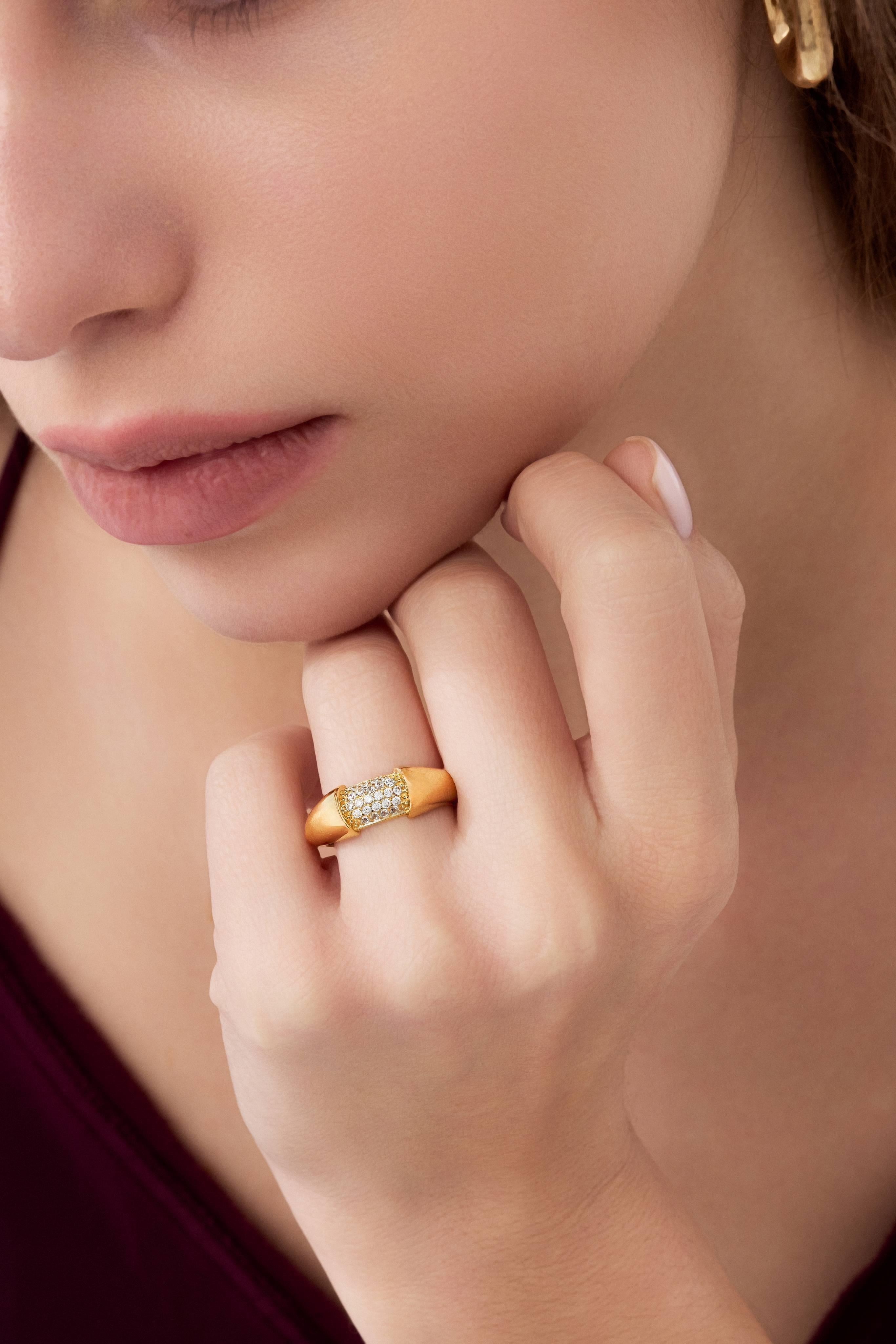 14 Ayar Tasarım Taşlı Altın Yüzük