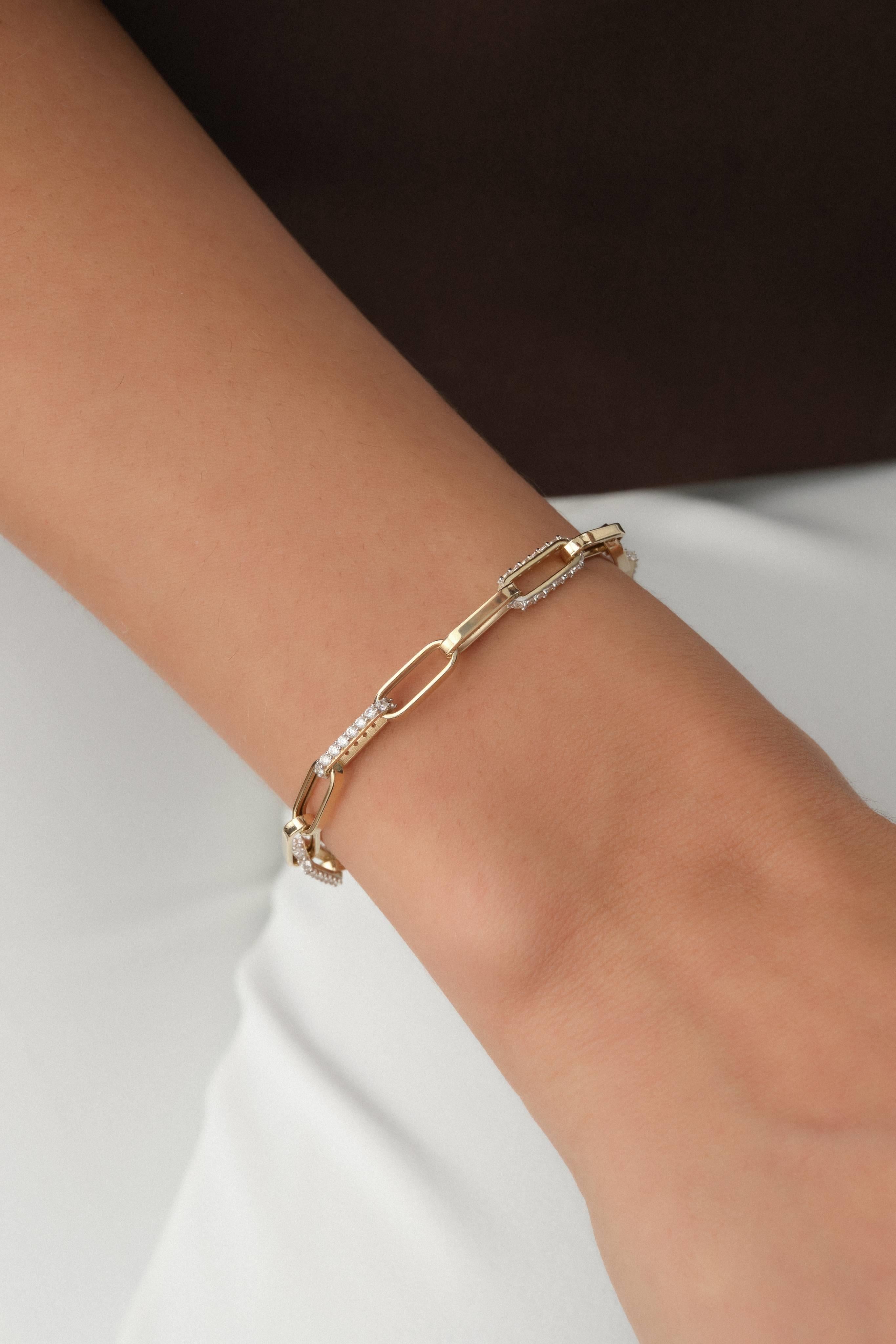 14 Ayar Taşlı Altın Ataç Bileklik