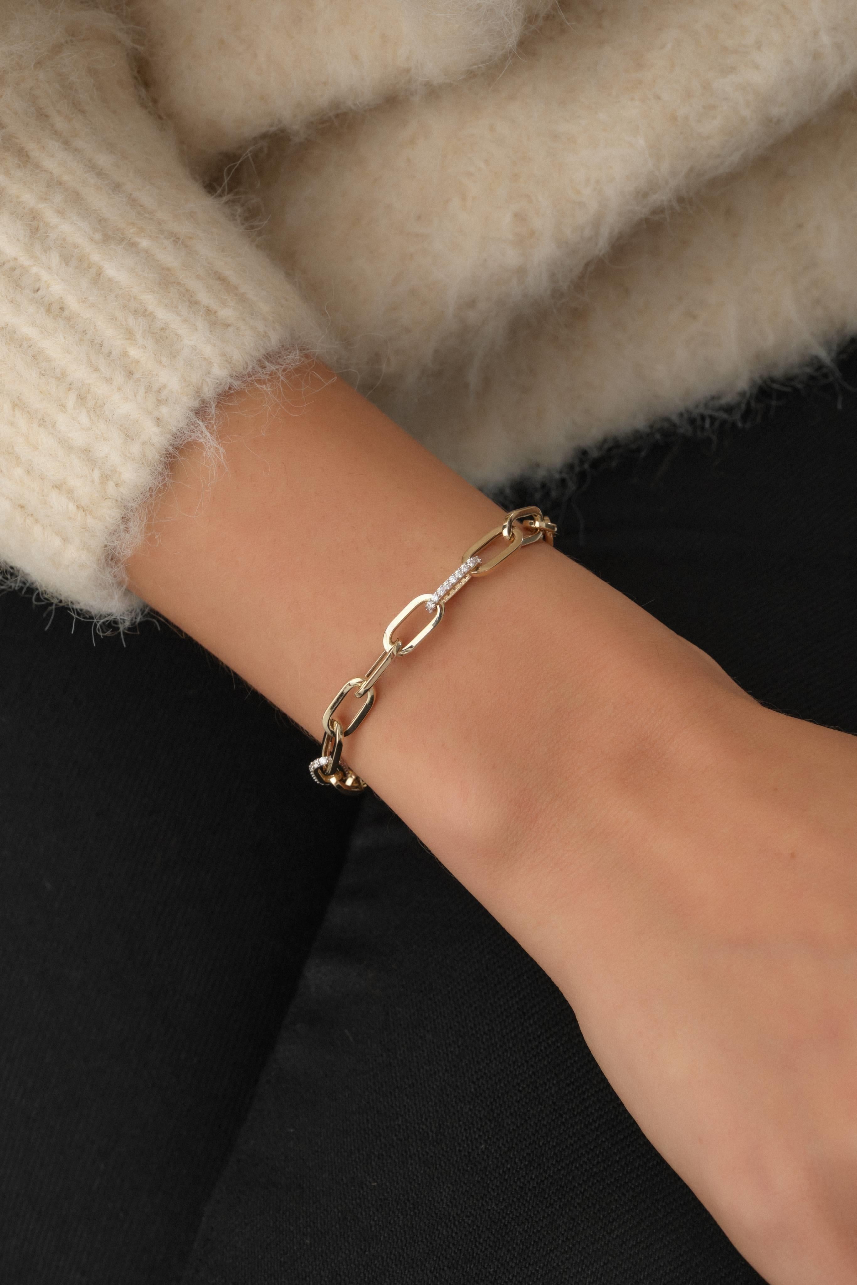 14 Ayar Taşlı Altın Ataç Bileklik