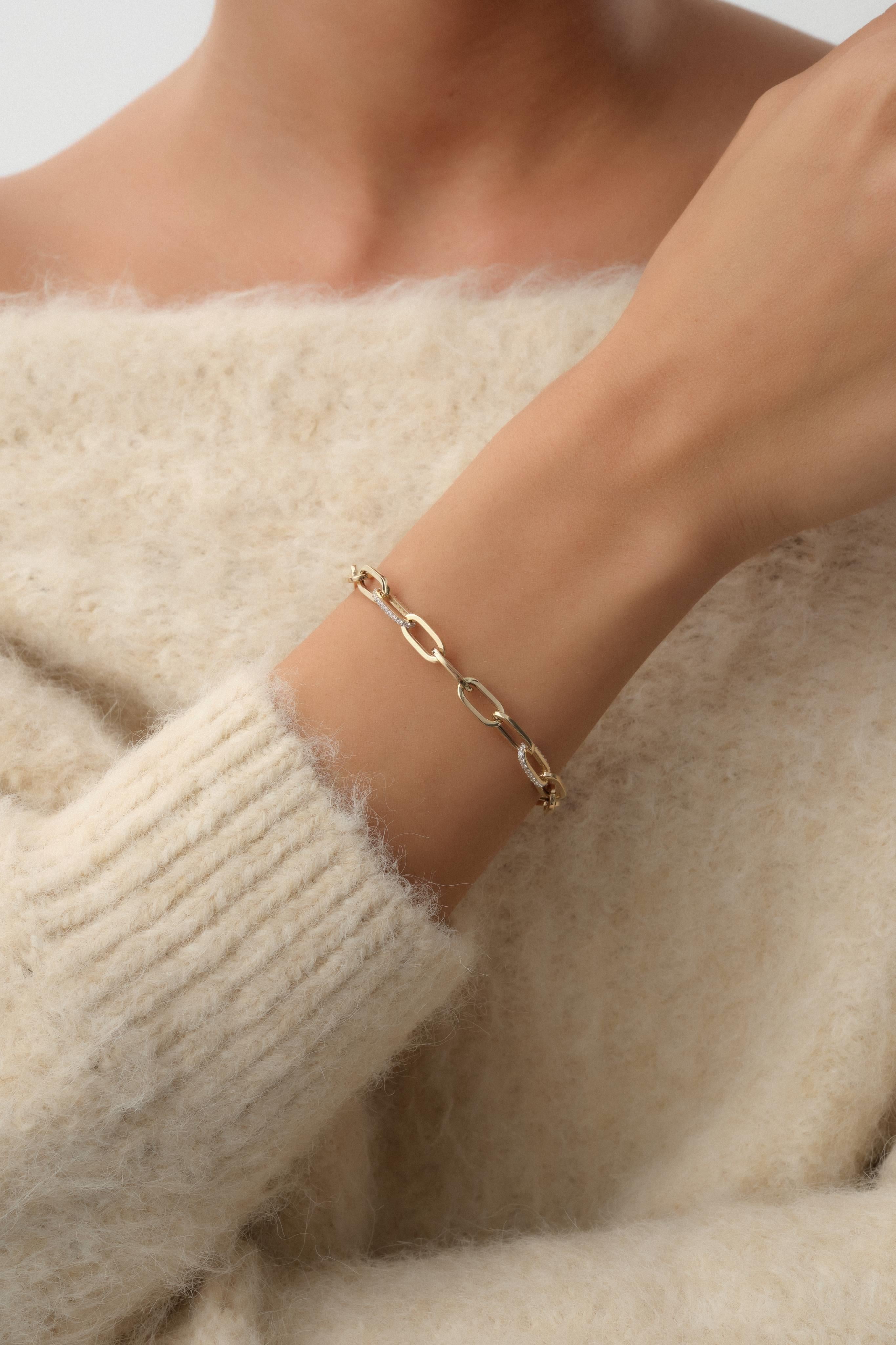 14 Ayar Taşlı Altın Ataç Bileklik