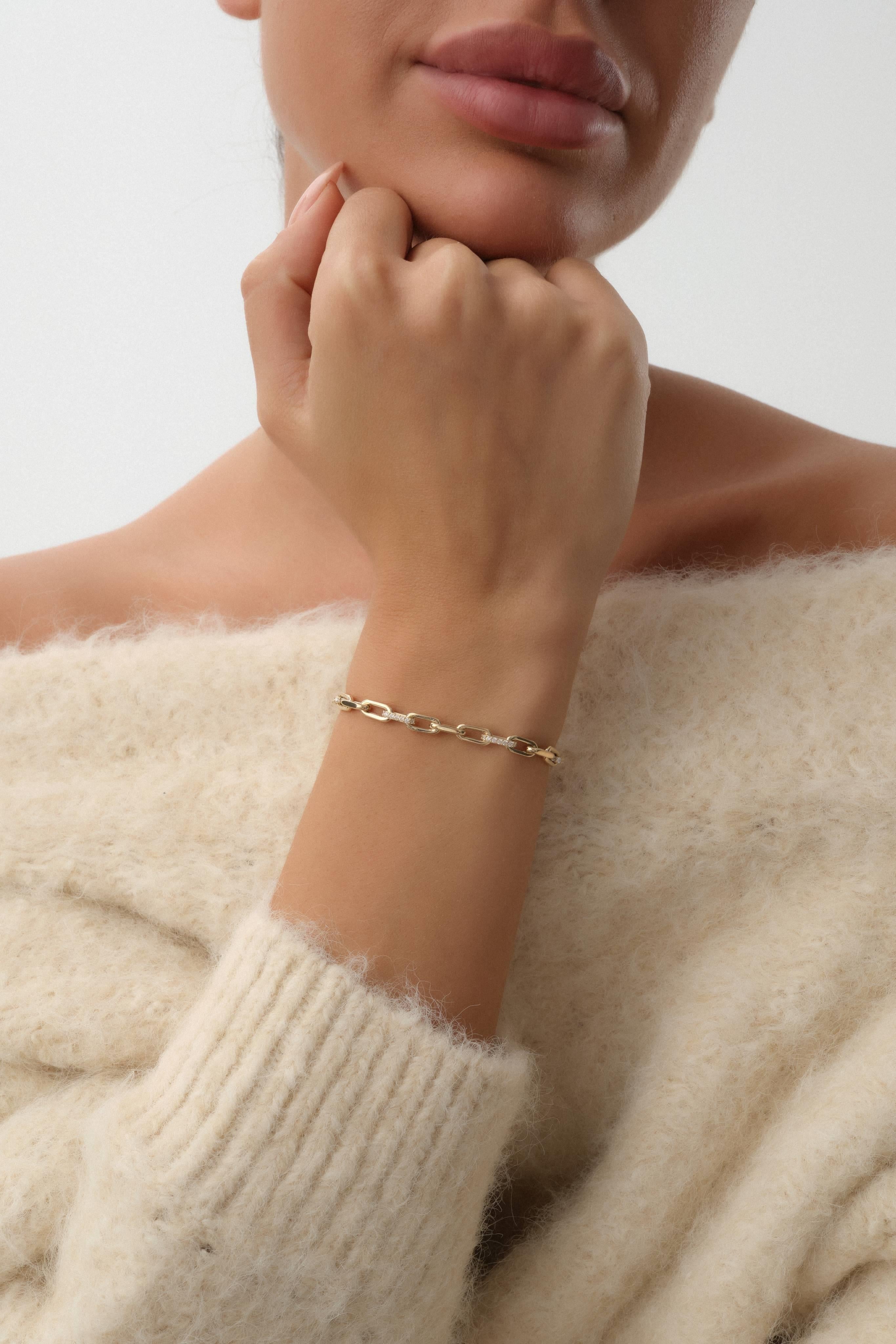 14 Ayar Taşlı Altın Ataç Bileklik