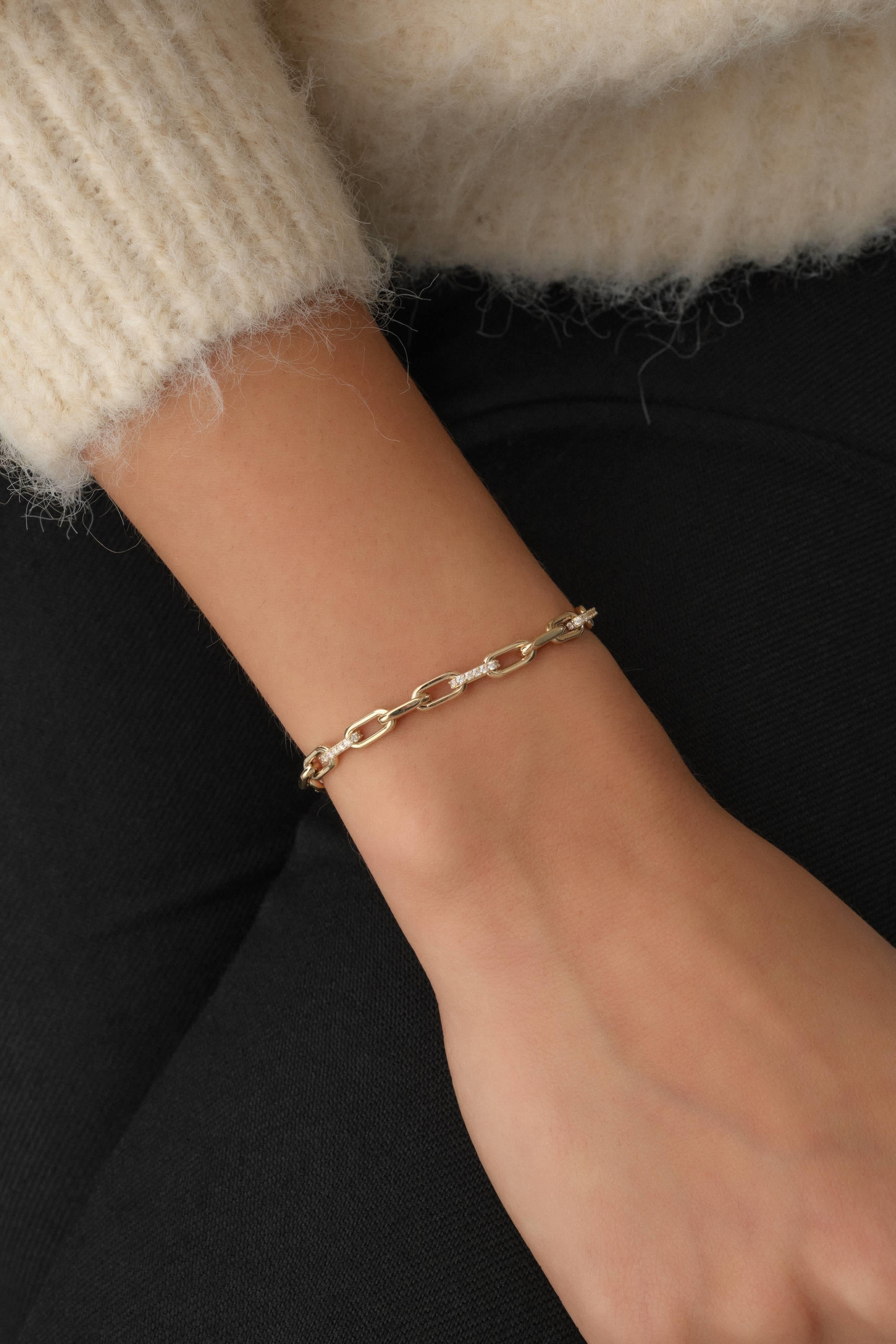 14 Ayar Taşlı Altın Ataç Bileklik