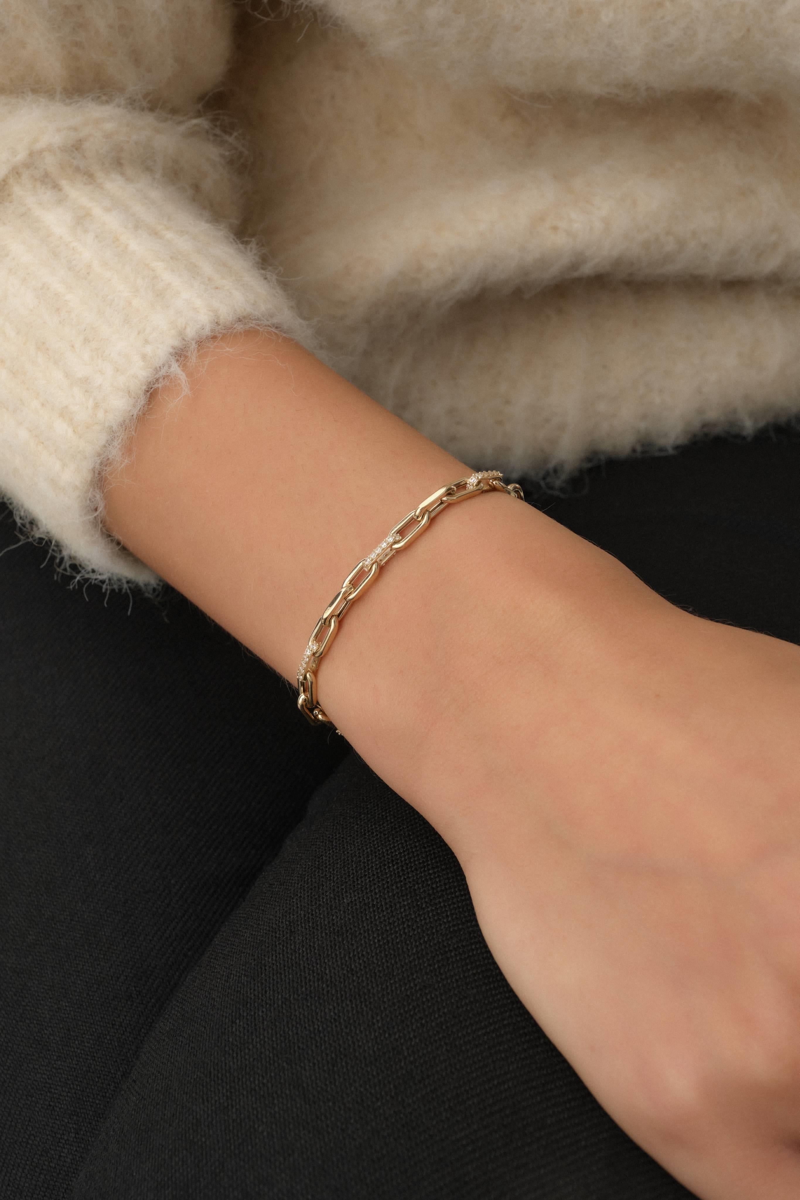 14 Ayar Taşlı Altın Ataç Bileklik