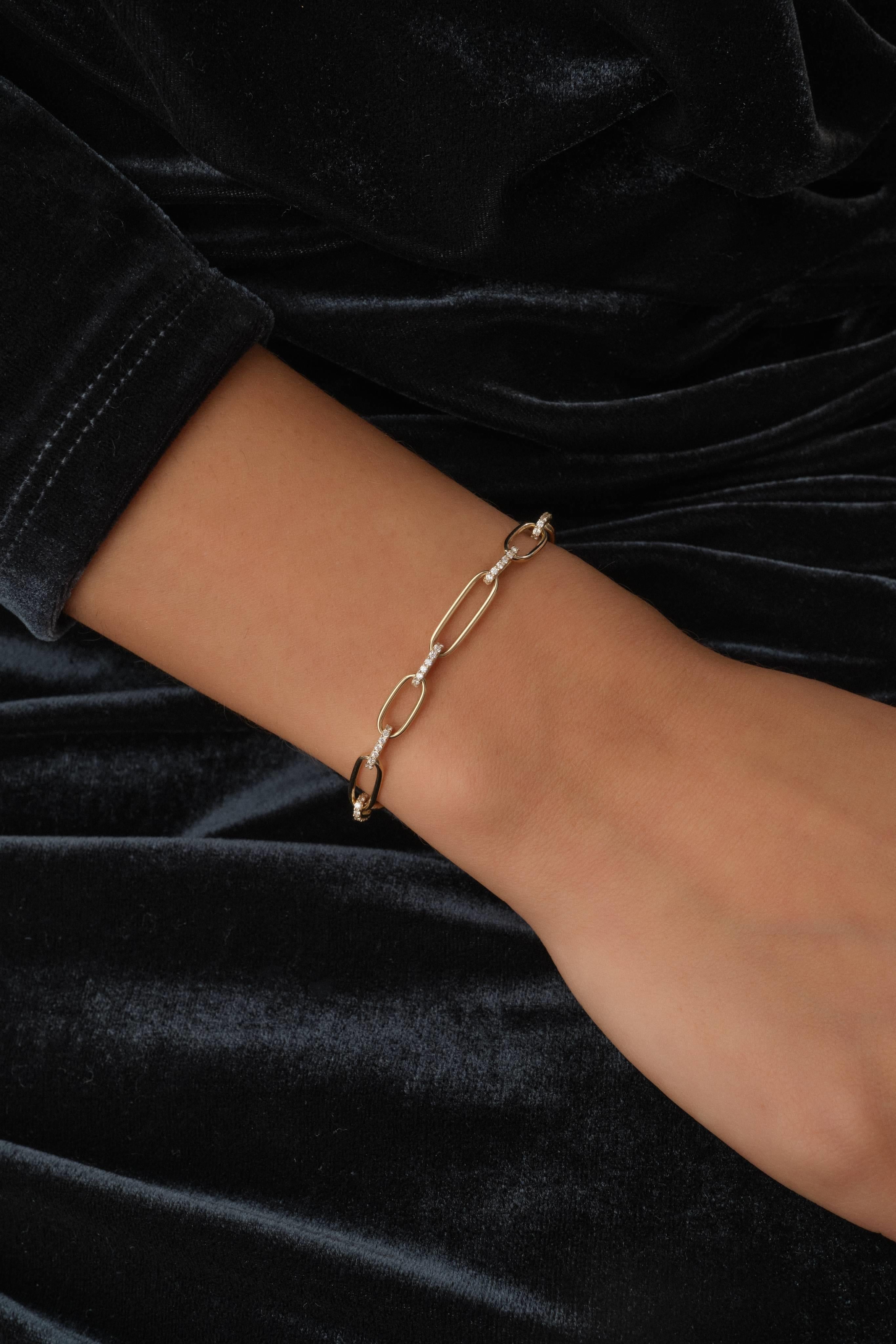 14 Ayar Taşlı Altın Ataç Bileklik