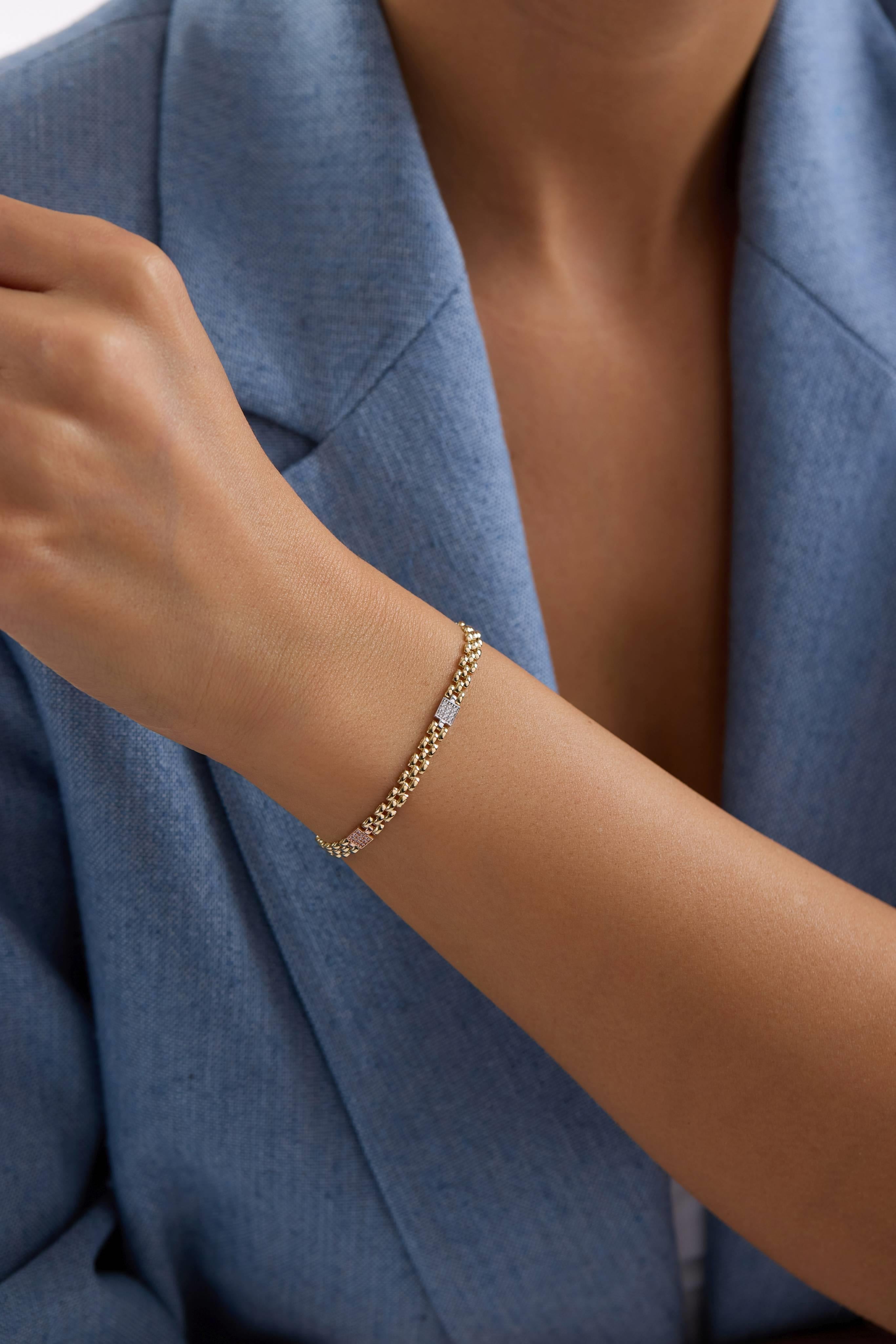 14 Ayar Taşlı Altın Bileklik