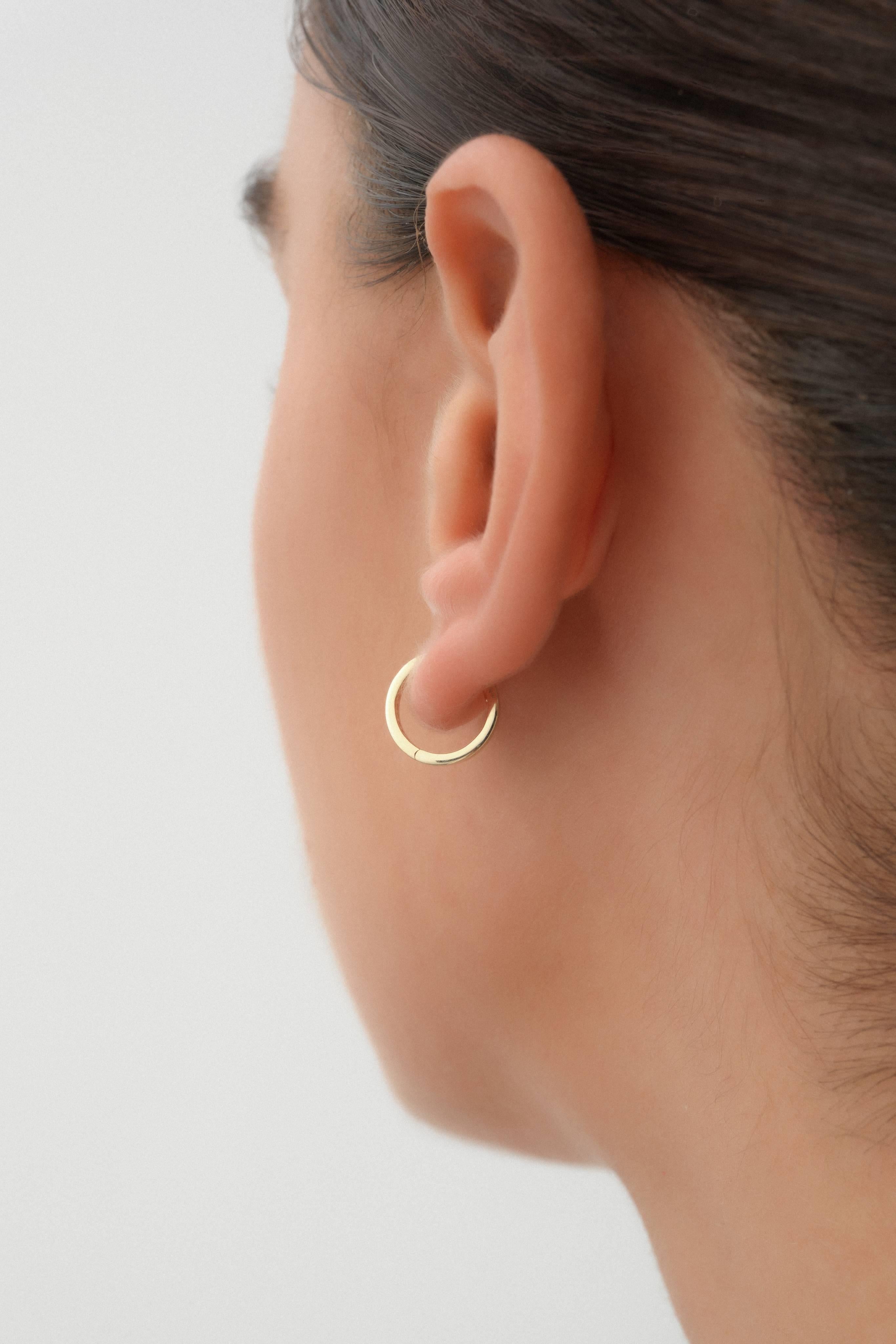 14 Ayar Taşlı Altın Halka Küpe