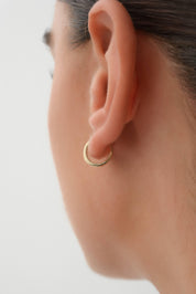 14 Ayar Taşlı Altın Halka Küpe