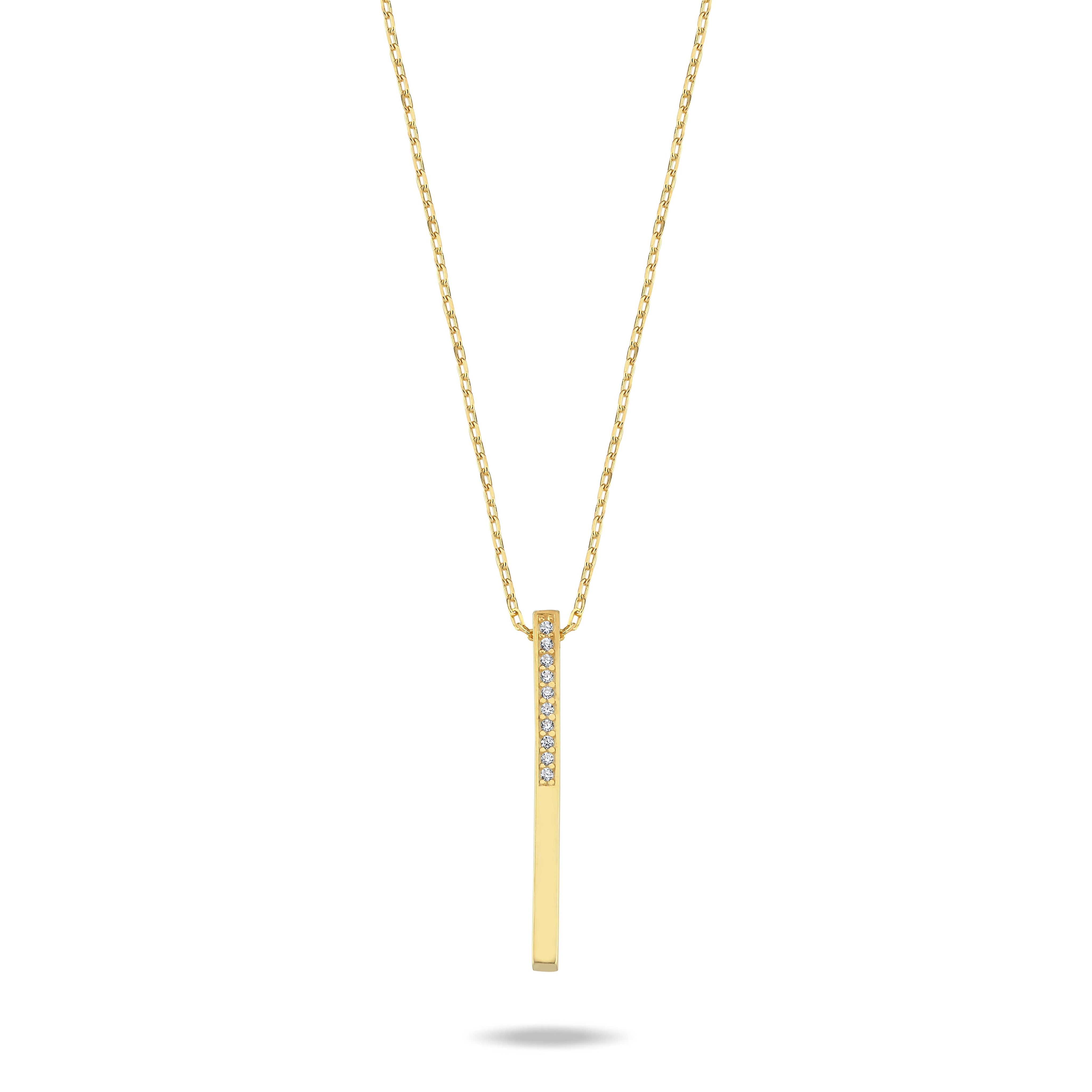 14 Ayar Taşlı Altın Kolye