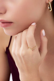 14 Ayar Taşlı Eklem Yüzüğü (Renk Seçenekleriyle)