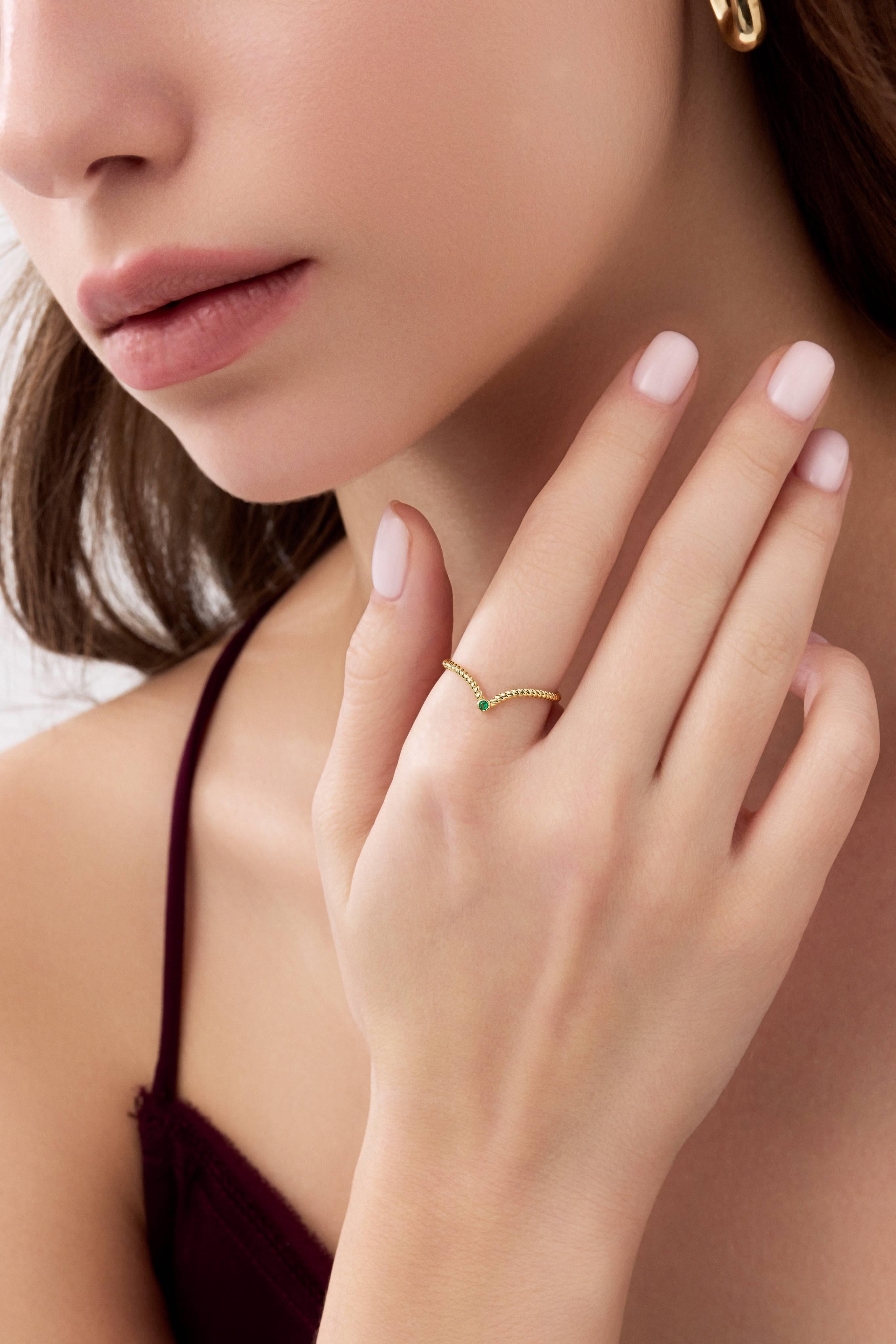 14 Ayar Taşlı Eklem Yüzüğü (Renk Seçenekleriyle)