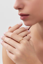 14 Ayar Taşlı Eklem Yüzüğü (Renk Seçenekleriyle)