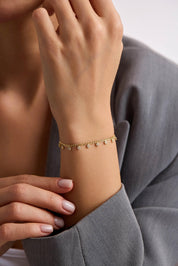 14 Ayar Taşlı Halka Taşlı Zincir Altın Set