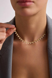 14 Ayar Taşlı Halka Taşlı Zincir Altın Set