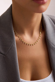 14 Ayar Taşlı Halka Taşlı Zincir Altın Set