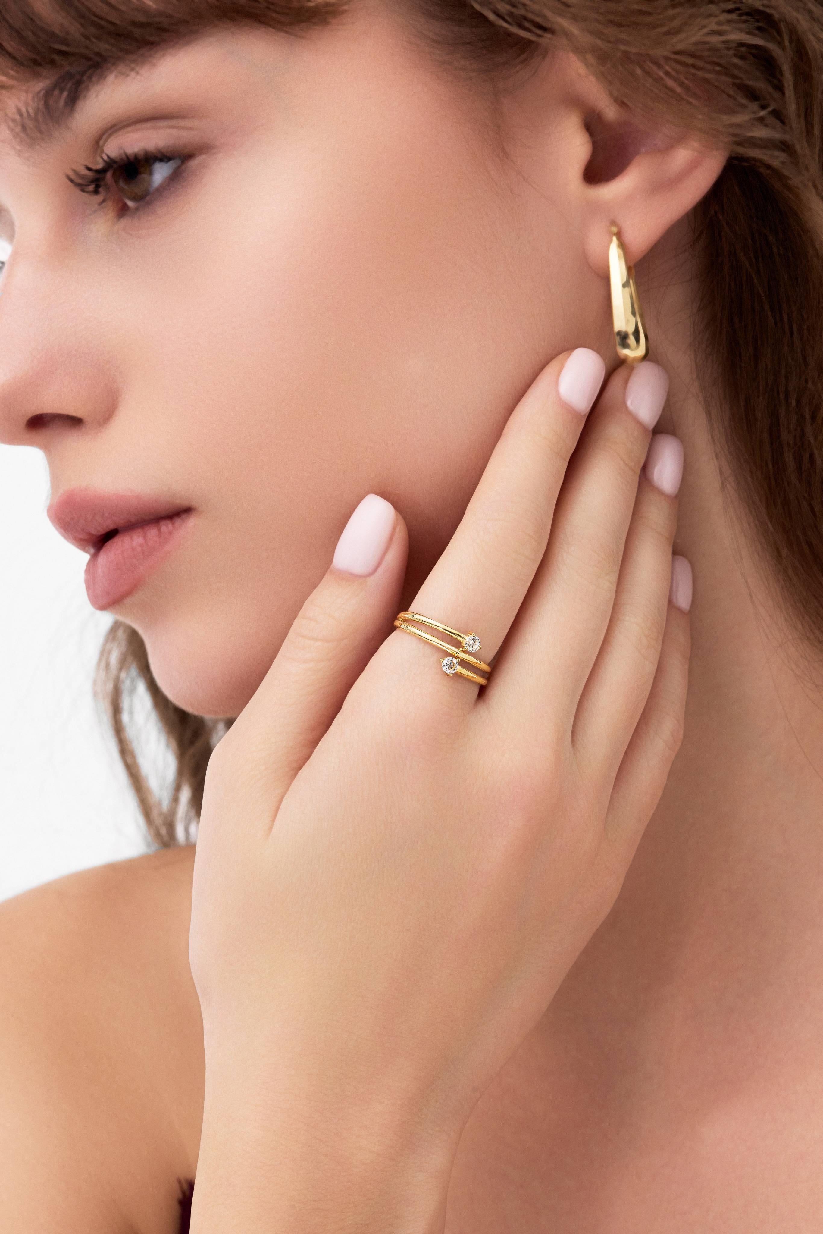 14 Ayar Taşlı Sarmal Altın Yüzük