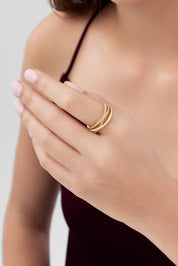 14 Ayar Taşlı Sarmal Altın Yüzük