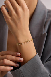 14 Ayar Taşlı Yıldız Zincir Altın Set