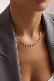 14 Ayar Taşlı Yıldız Zincir Altın Set