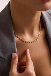 14 Ayar Taşlı Zincir Altın Set