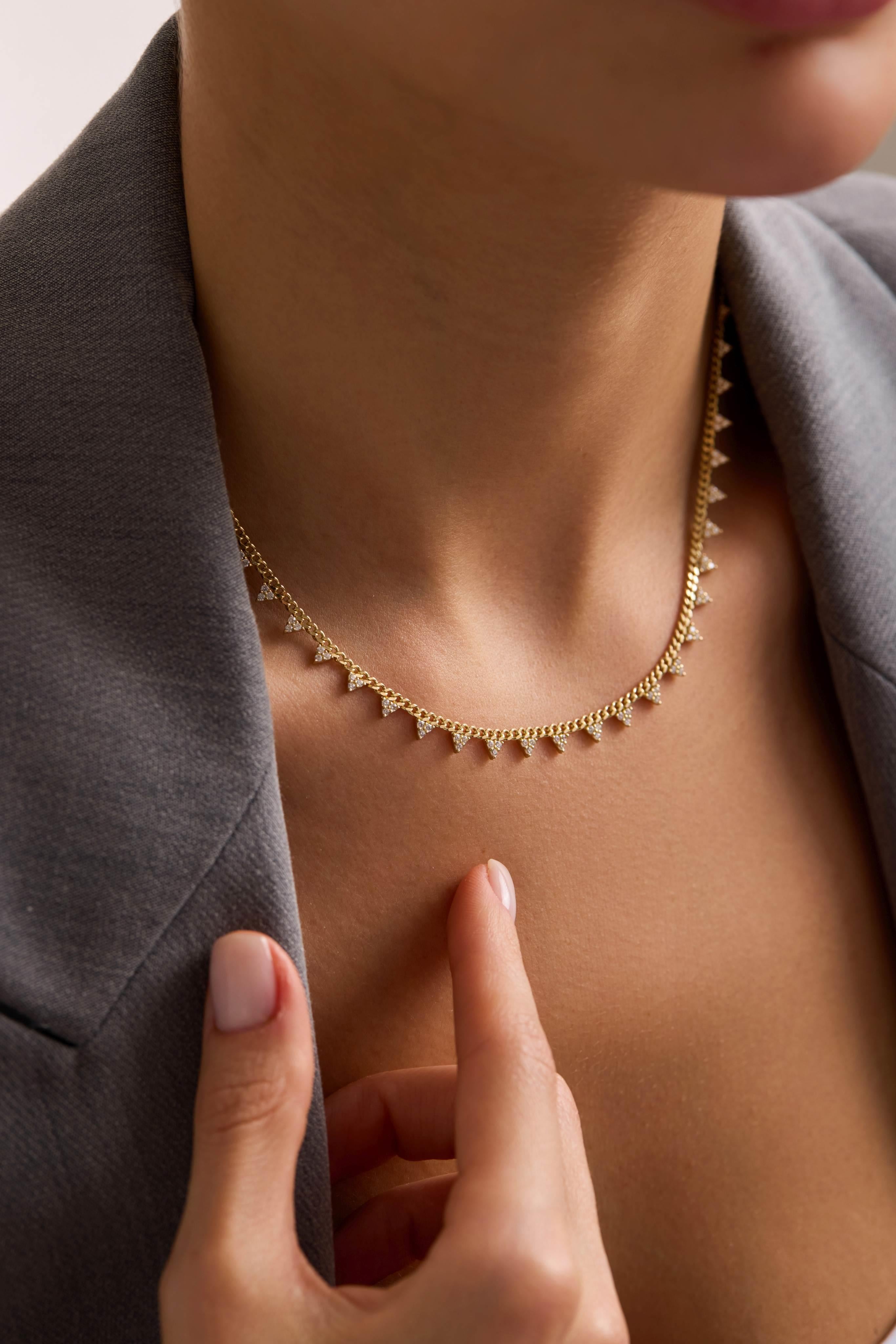 14 Ayar Taşlı Zincir Altın Set