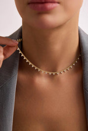 14 Ayar Taşlı Zincir Altın Set