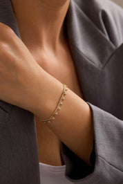 14 Ayar Taşlı Zincir Altın Set