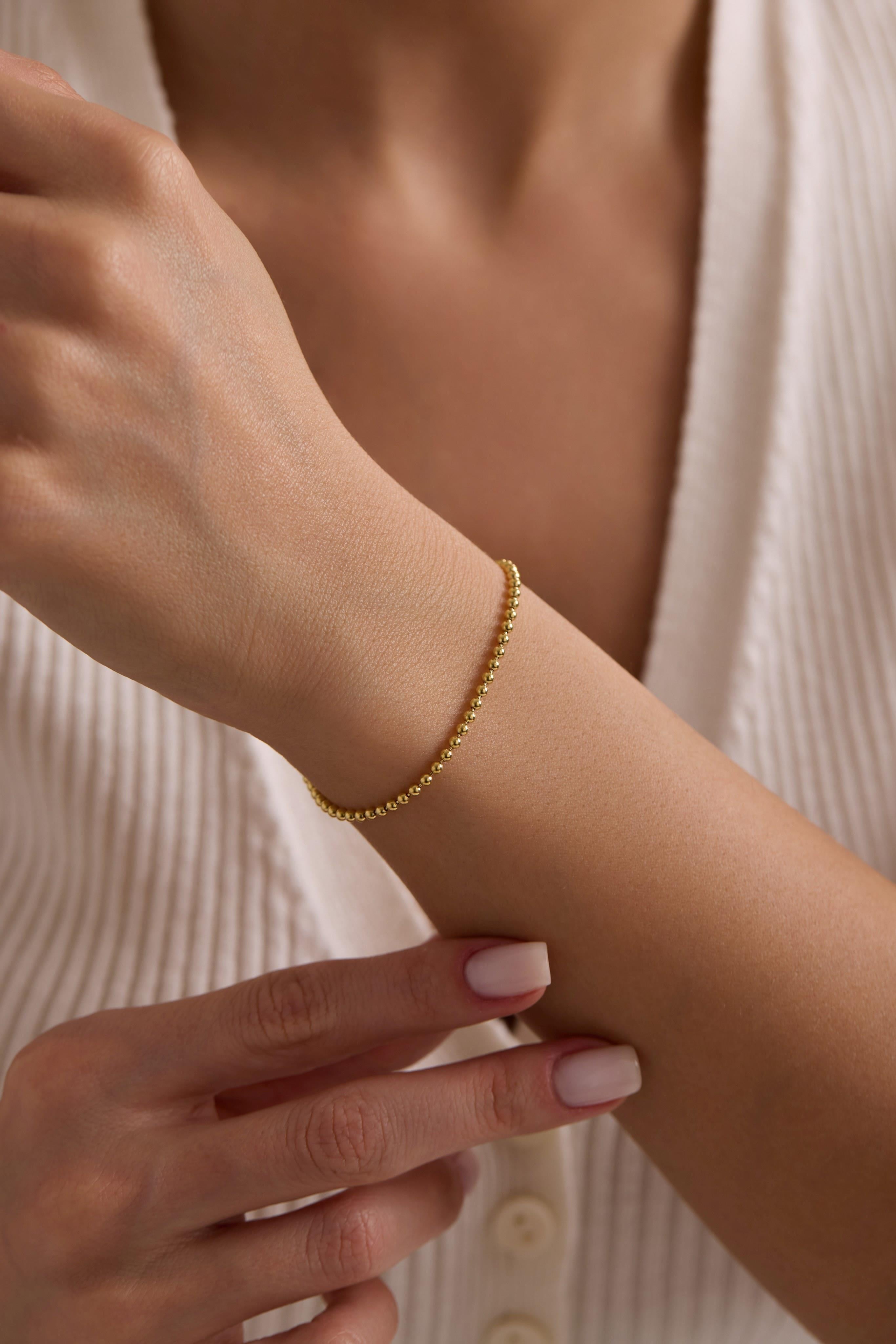 14 Ayar Top Altın Zincir Bileklik (2.25 mm)
