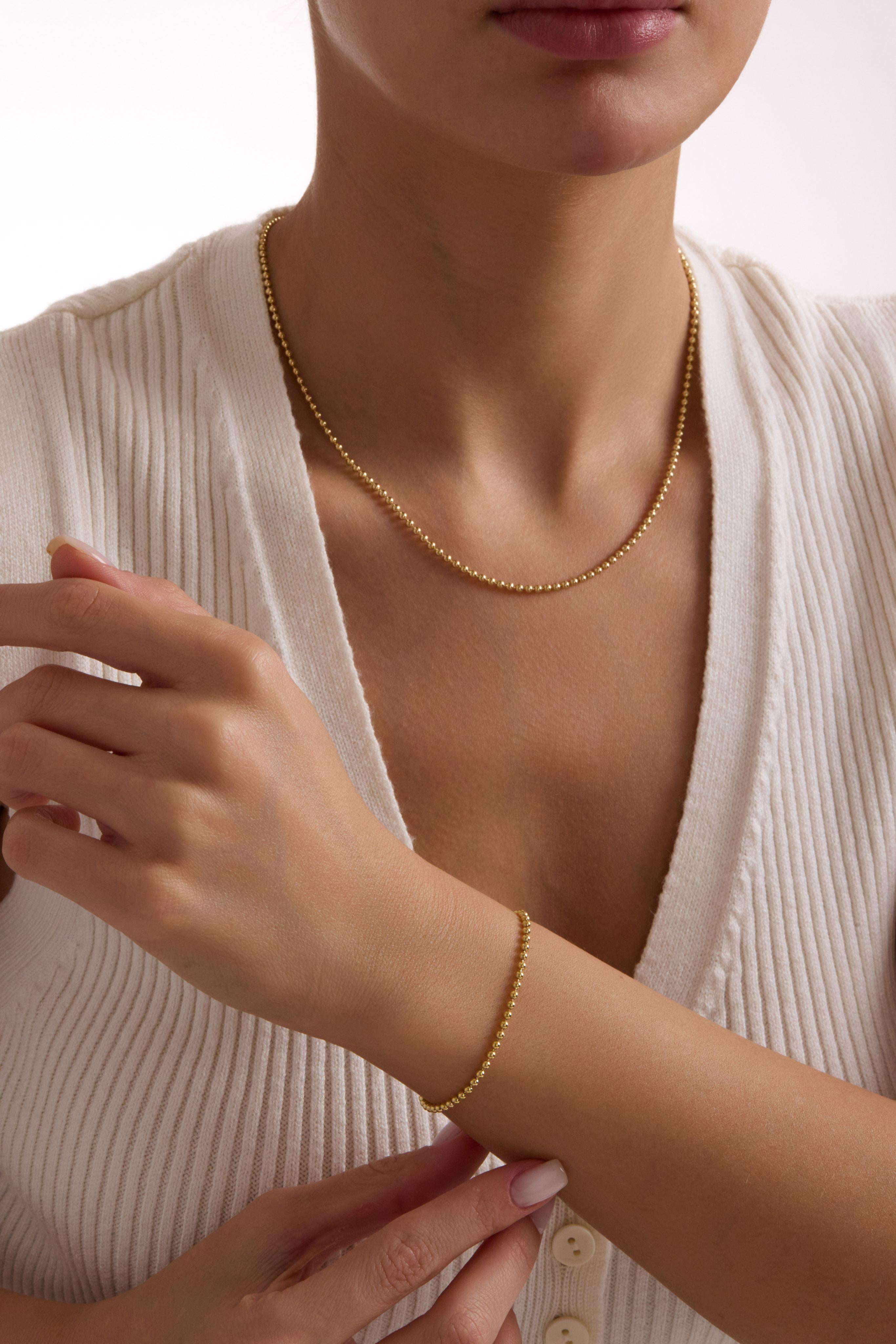 14 Ayar Top Altın Zincir Bileklik (2.25 mm)