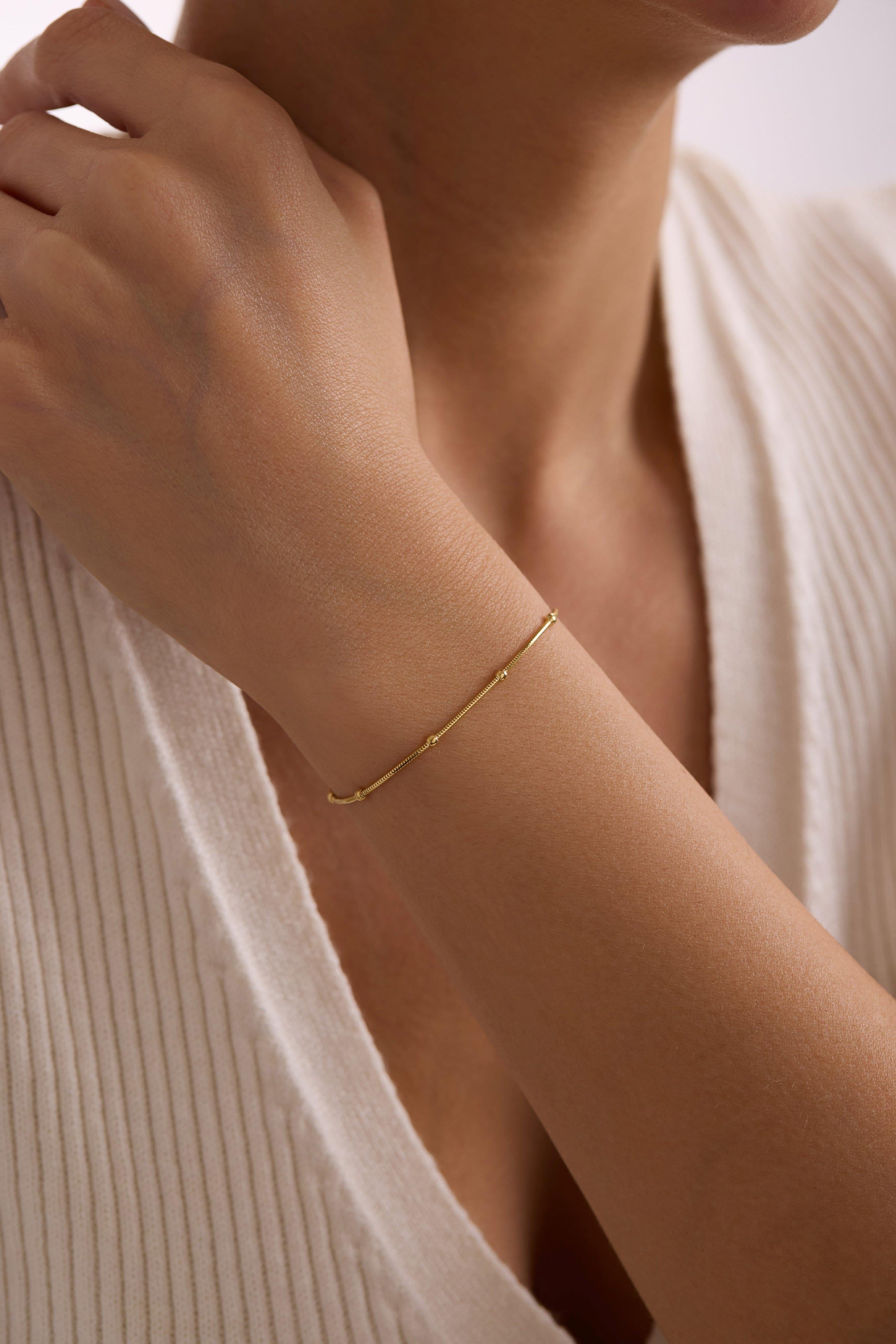14 Ayar Top Altın Zincir Bileklik (3 mm)