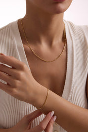 14 Ayar Top Altın Zincir Bileklik (3 mm)