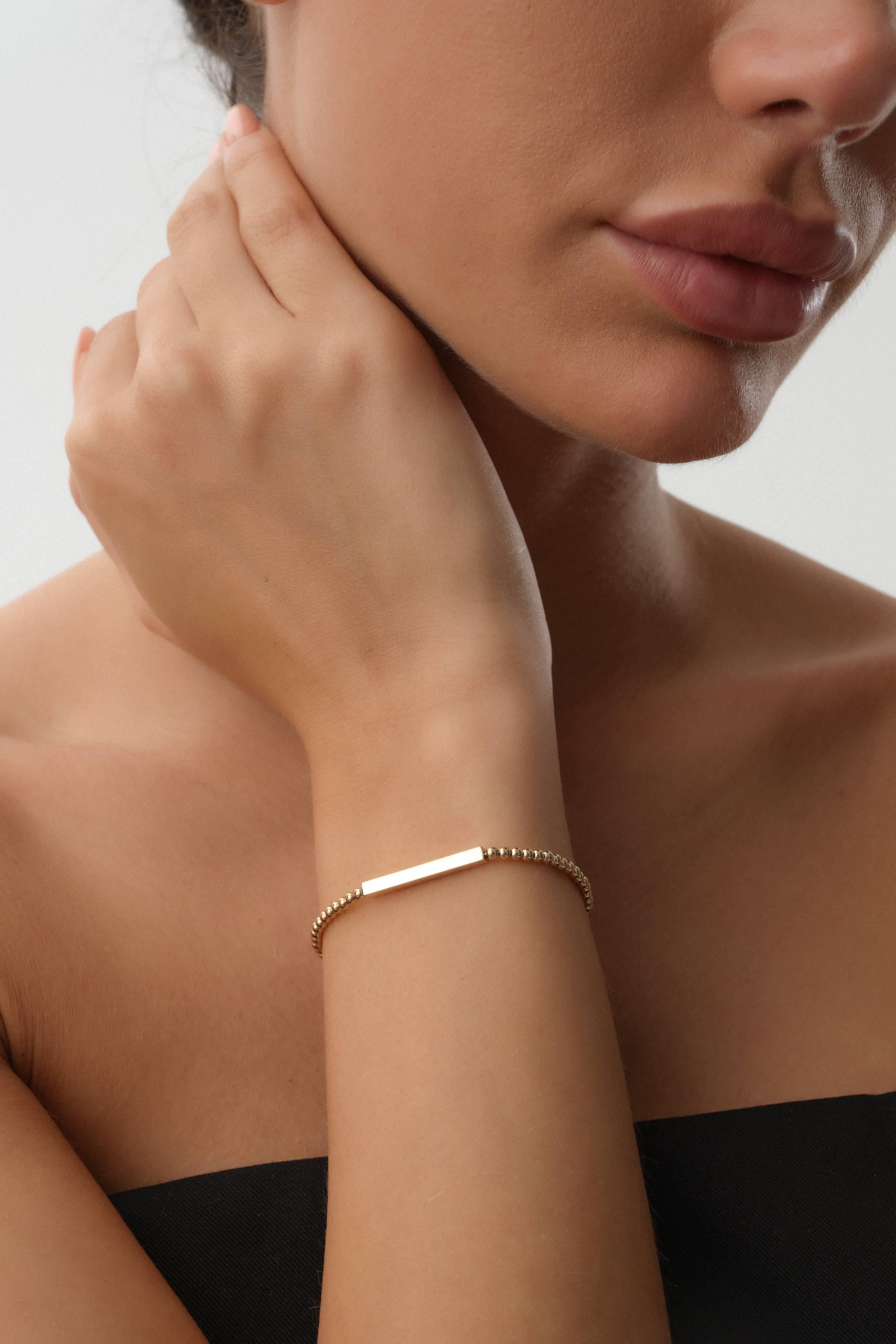 14 Ayar Toplu Altın Plaka Bileklik