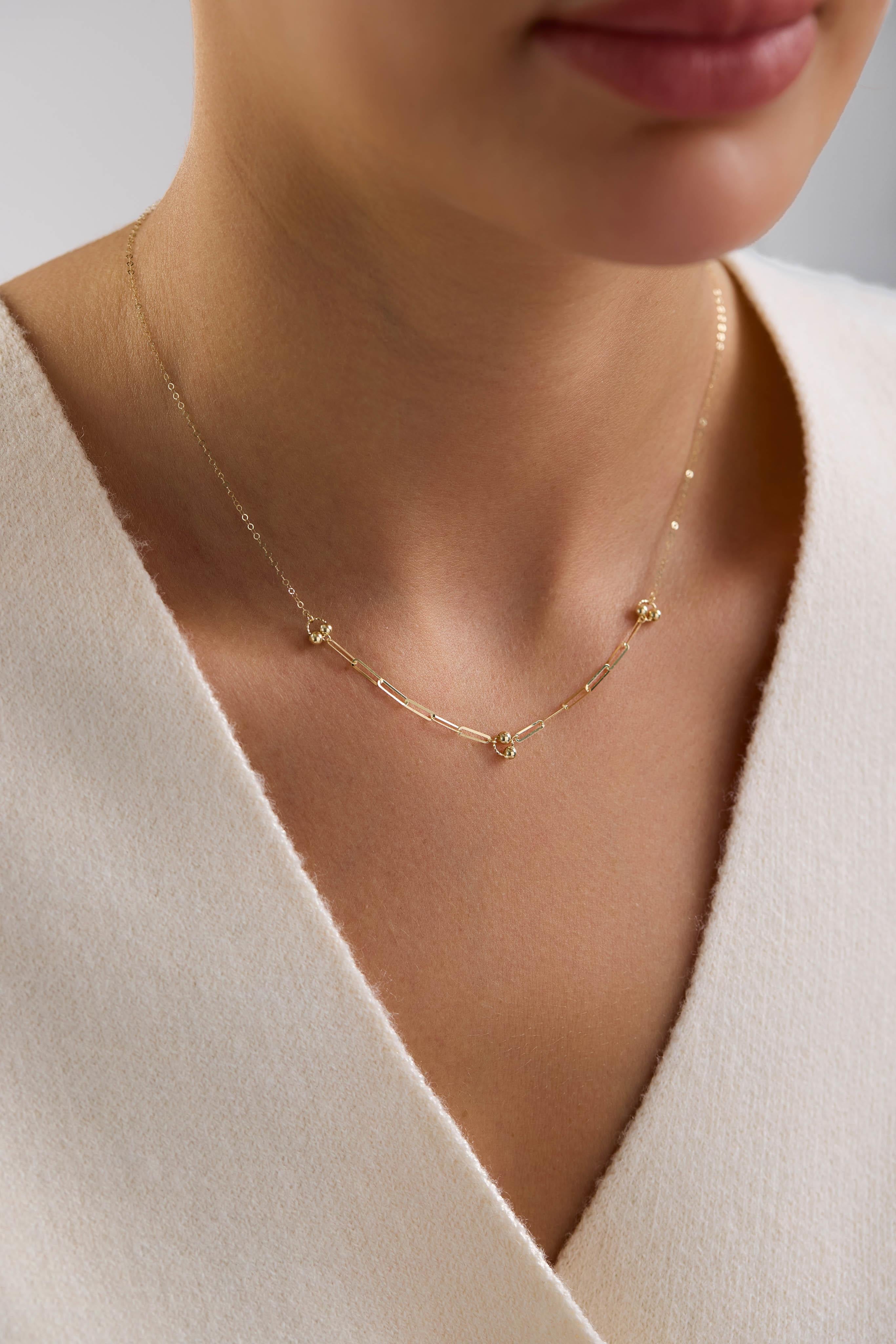 14 Ayar Toplu Ataç Altın Kolye