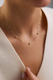 14 Ayar Toplu Ataç Altın Kolye