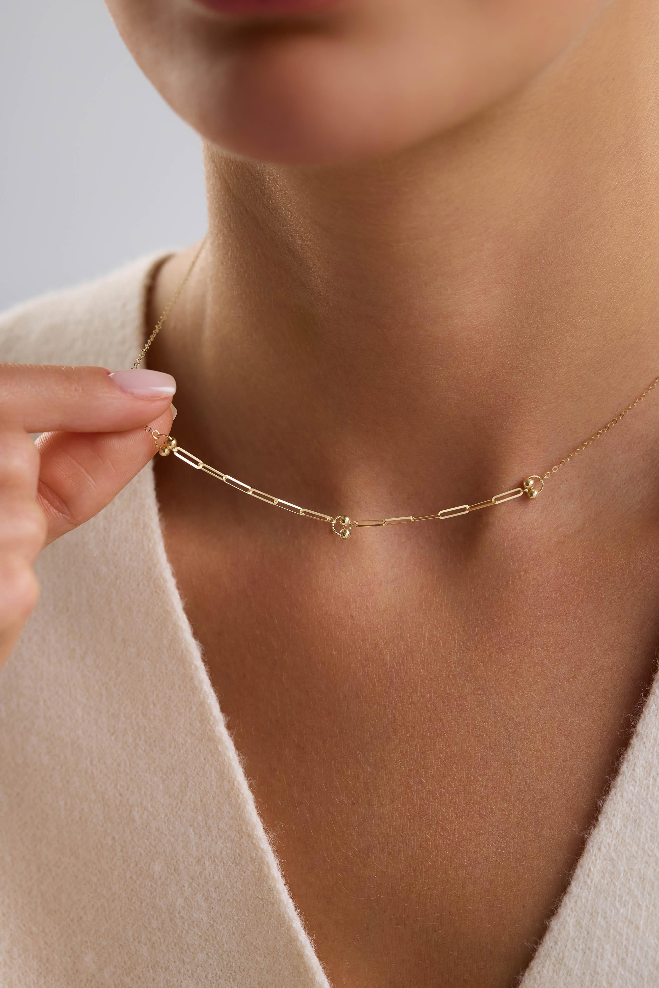 14 Ayar Toplu Ataç Altın Kolye