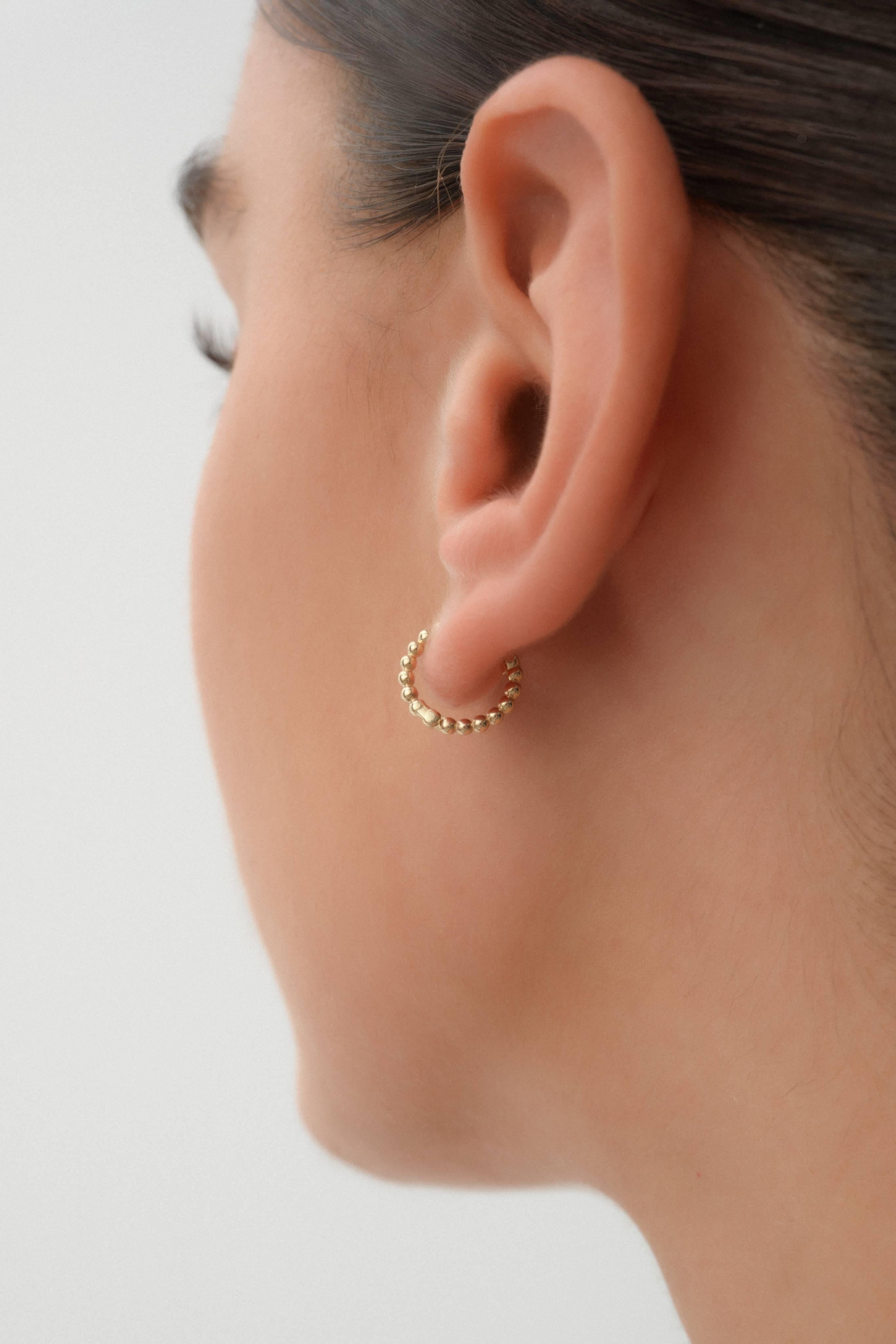 14 Ayar Toptop Altın Halka Küpe